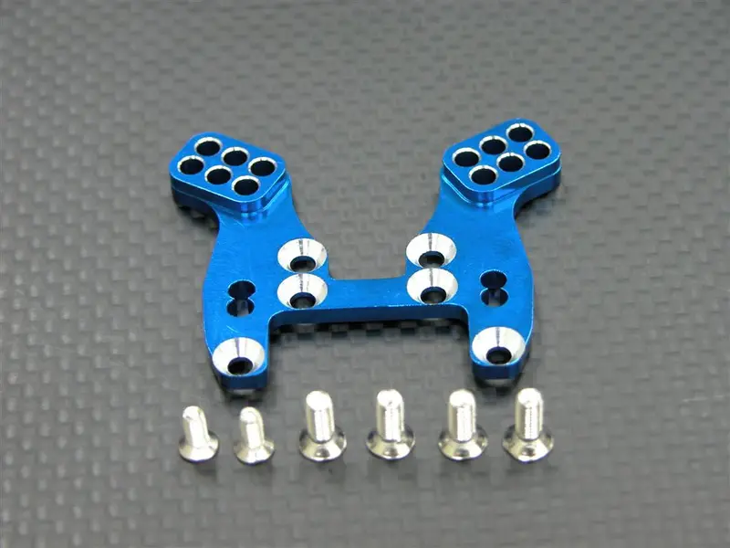 Kyosho Mini Inferno Aluminum Front Damper Tower With Screws - 1Pc Set Blue 1
