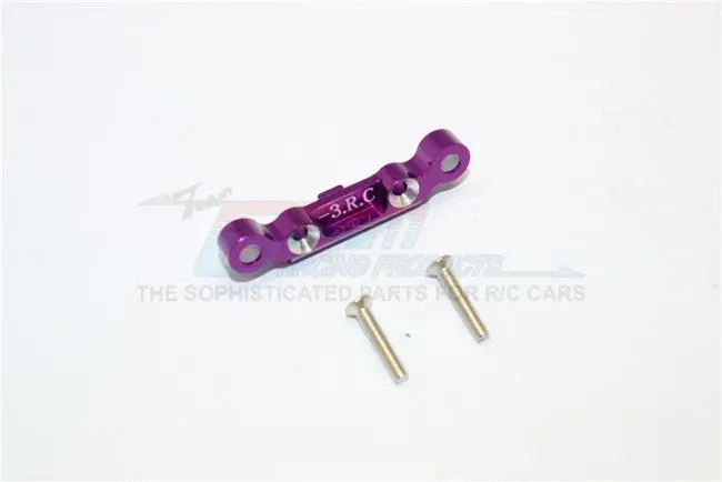 Kyosho Mini Inferno Aluminum Rear Arm Bulk (3 Deg) For Rear Gear Box With Screws - 1Pc Set Purple 1