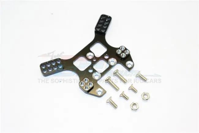 Kyosho Mini Inferno Aluminum Rear Damper Tower With Screws - 1Pc Set Black 1