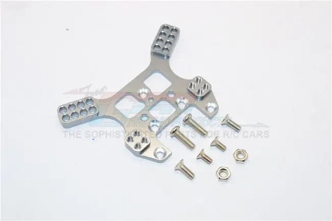 Kyosho Mini Inferno Aluminum Rear Damper Tower With Screws - 1Pc Set Gray Silver 1