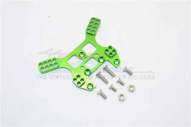 Kyosho Mini Inferno Aluminum Rear Damper Tower With Screws - 1Pc Set Green 1