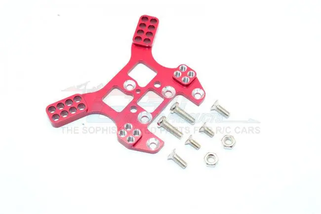 Kyosho Mini Inferno Aluminum Rear Damper Tower With Screws - 1Pc Set Red 1