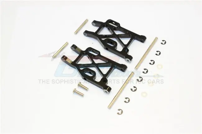 Kyosho Mini Inferno Aluminum Rear Lower Arm With E-Clips & Pins & Delrin Collars - 1Pr Set Black 1