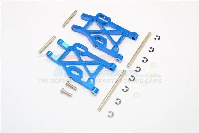 Kyosho Mini Inferno Aluminum Rear Lower Arm With E-Clips & Pins & Delrin Collars - 1Pr Set Blue 1