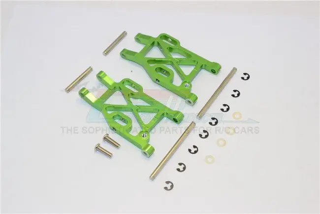 Kyosho Mini Inferno Aluminum Rear Lower Arm With E-Clips & Pins & Delrin Collars - 1Pr Set Green 1