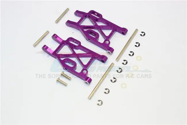 Kyosho Mini Inferno Aluminum Rear Lower Arm With E-Clips & Pins & Delrin Collars - 1Pr Set Purple 1