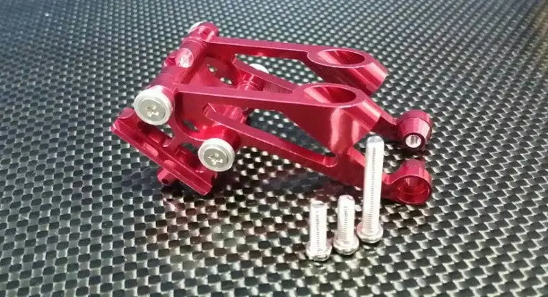 Kyosho Mini Inferno Aluminum Rear Wing Mount With Screws - 5 Pcs Set Red 1