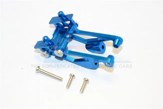 Kyosho Mini Inferno Aluminum Rear Wing Mount With Screws - 5Pcs Set Blue 1