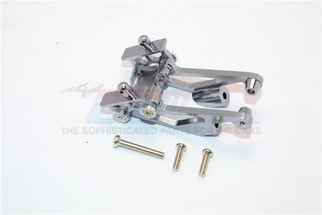 Kyosho Mini Inferno Aluminum Rear Wing Mount With Screws - 5Pcs Set Gray Silver 1