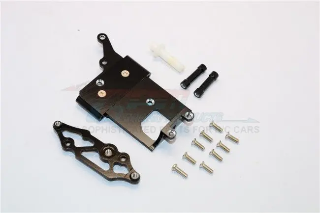 Kyosho Mini Inferno Aluminum Receiver Bottom Mount With Screws & Aluminum+Delrin Posts - 2Pcs Set Black 1