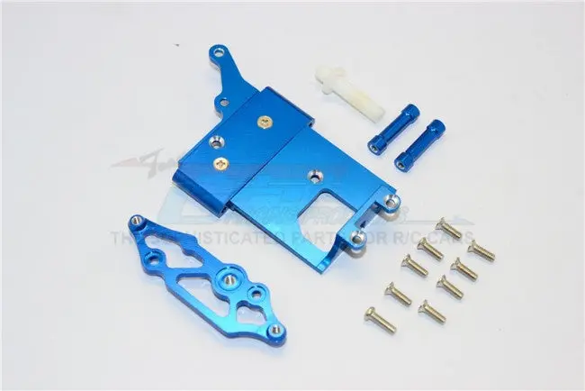 Kyosho Mini Inferno Aluminum Receiver Bottom Mount With Screws & Aluminum+Delrin Posts - 2Pcs Set Blue 1