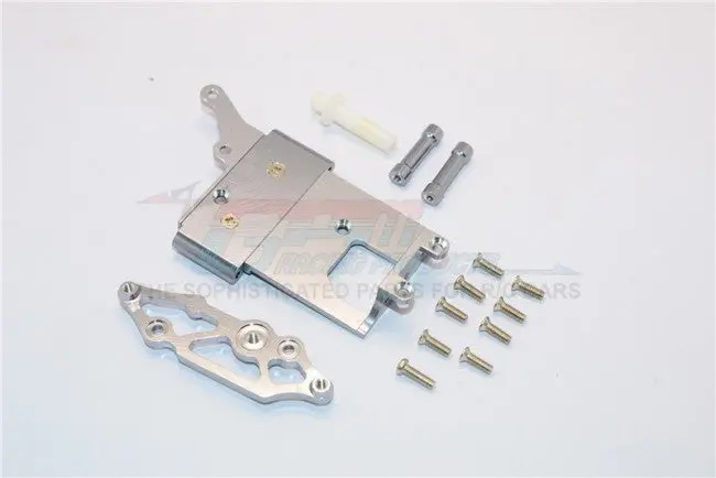 Kyosho Mini Inferno Aluminum Receiver Bottom Mount With Screws & Aluminum+Delrin Posts - 2Pcs Set Gray Silver 1