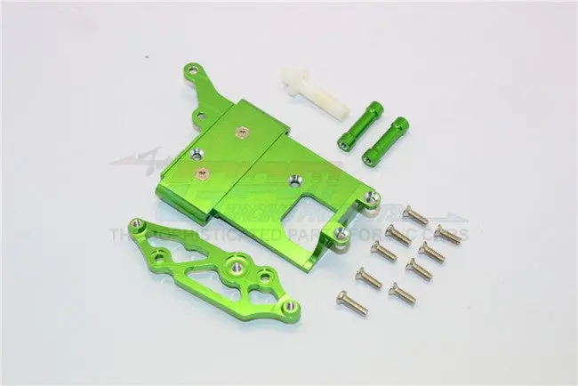 Kyosho Mini Inferno Aluminum Receiver Bottom Mount With Screws & Aluminum+Delrin Posts - 2Pcs Set Green 1