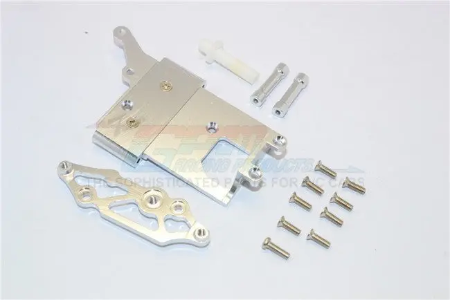 Kyosho Mini Inferno Aluminum Receiver Bottom Mount With Screws & Aluminum+Delrin Posts - 2Pcs Set Silver 1