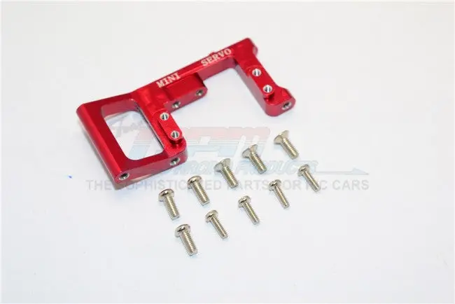 Kyosho Mini Inferno Aluminum Servo Mount With Screws (For Mini Servo) - 1Pc Set Red 1