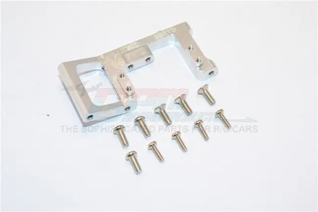 Kyosho Mini Inferno Aluminum Servo Mount With Screws (For Mini Servo) - 1Pc Set Silver 1