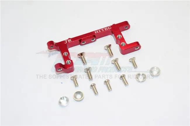 Kyosho Mini Inferno Aluminum Servo Mount With Screws & Shims (For Hitec, Jr Servo) - 1Pc Set Red 1