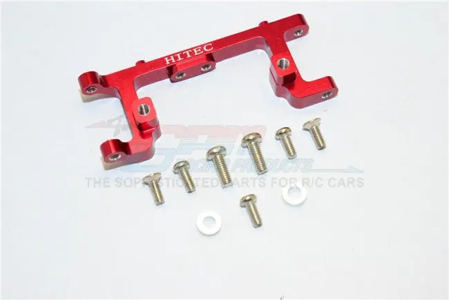 Kyosho Mini Inferno Aluminum Servo Mount With Screws & Shims (For Hitec Servo) - 1Pc Set Red 1
