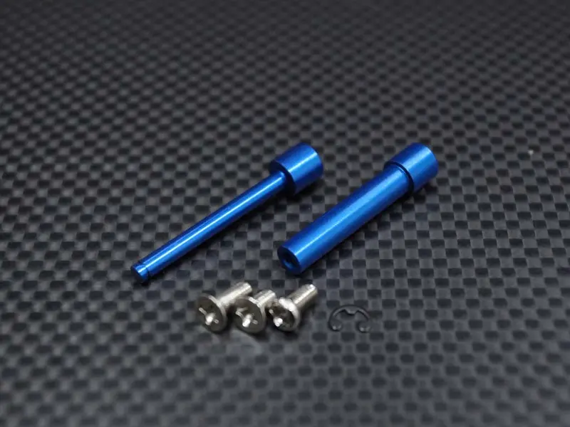 Kyosho Mini Inferno Aluminum Steering Posts With Screws - 1Pr Set Blue 1
