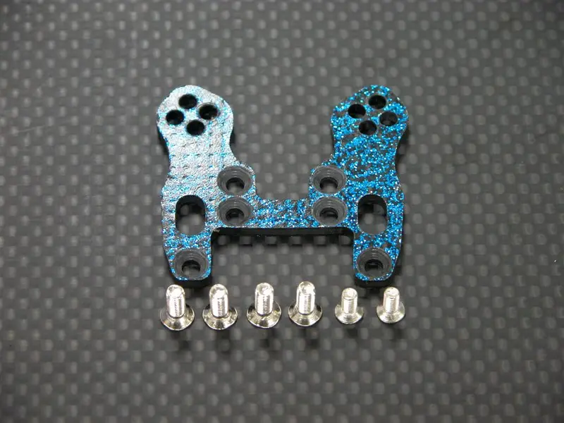 Kyosho Mini Inferno Graphite Front Damper Plate With Screws - 1Pc Set Blue Graphite 1