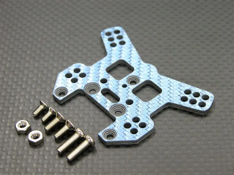 Kyosho Mini Inferno Graphite Rear Damper Tower With Screws (Multiple Colors) - 1Pc Set Blue 1