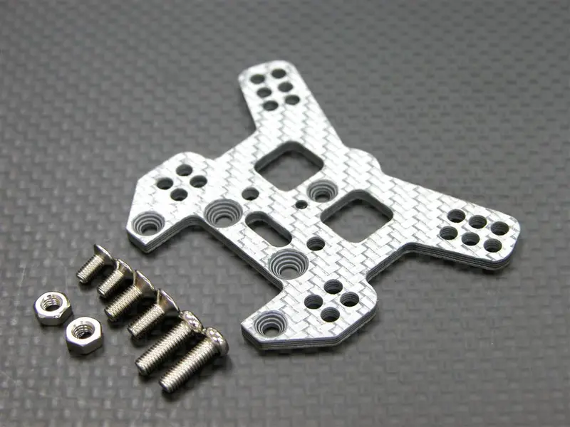 Kyosho Mini Inferno Graphite Rear Damper Tower With Screws (Multiple Colors) - 1Pc Set Silver 1