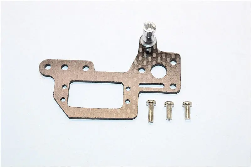 Kyosho Mini Inferno Graphite Servo Mount Cover With Screws - 1Pc Set Silver 1