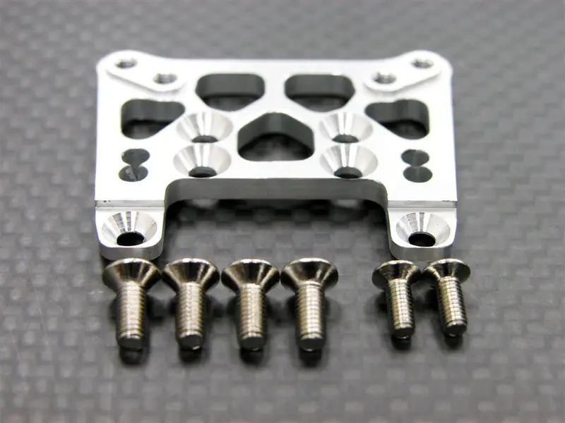 Kyosho Mini Inferno St Aluminum Front Damper Tower With Screws - 1Pc Set Silver 1