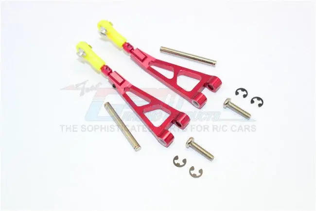 Kyosho Mini Inferno St Aluminum Front Upper Arm With Pins & E-Cilps & Screws - 1Pr Set Red 1