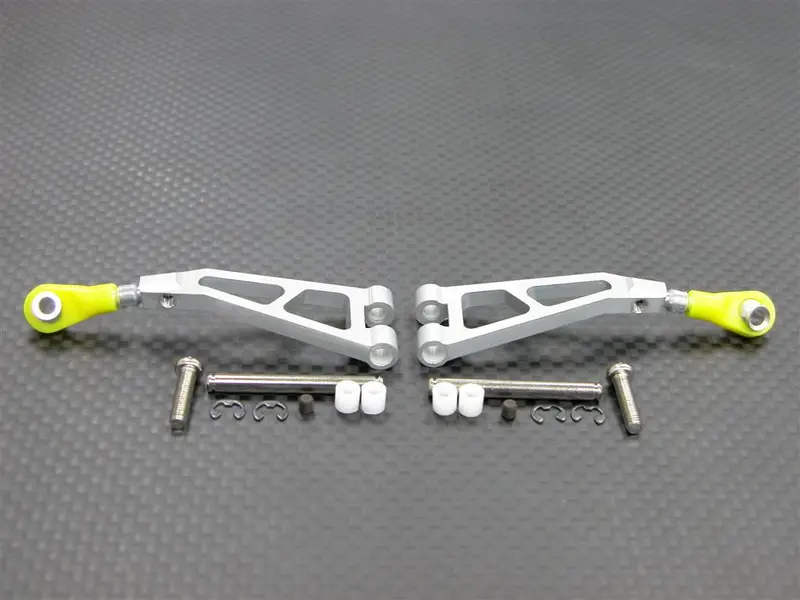 Kyosho Mini Inferno St Aluminum Front Upper Arm With Pins & E-Cilps & Screws - 1Pr Set Silver 1