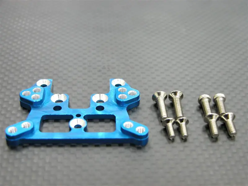 Kyosho Mini Inferno St Aluminum Rear Damper Tower With Screws  - 1Pc Set Blue 1