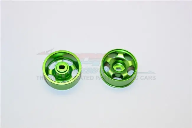 Kyosho Mini-Z Awd Aluminum Front/Rear Ridge Rims (5P, 3.5Mm Off Set, Width 8.5Mm) - 1Pr Green 1