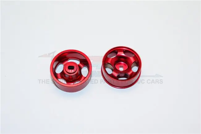 Kyosho Mini-Z Awd Aluminum Front/Rear Ridge Rims (5P, 3.5Mm Off Set, Width 8.5Mm) - 1Pr Red 1