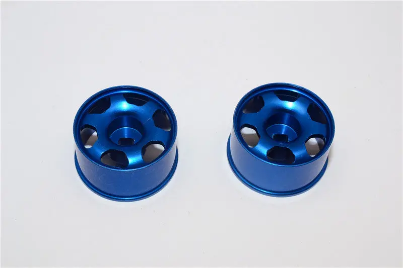 Kyosho Mini-Z Awd Aluminum Rear Wide Ridge Rims (6P, 1.0Mm Off Set, Width 11Mm) - 1Pr Blue 1