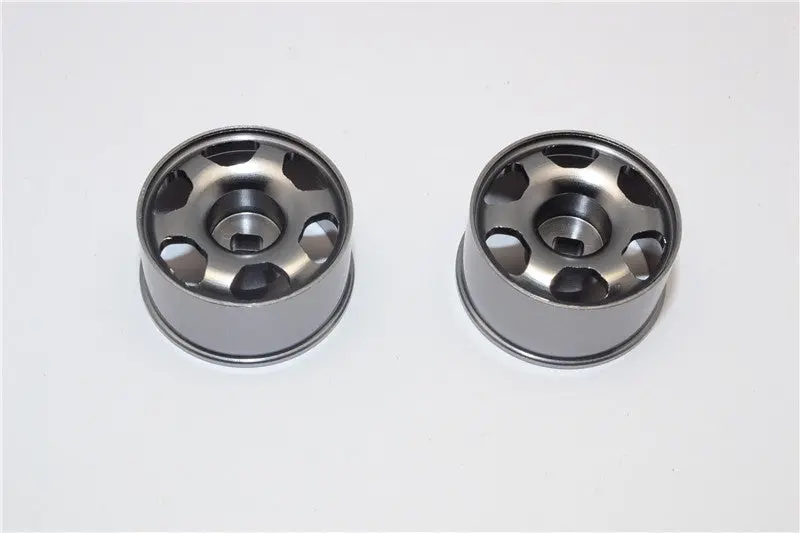 Kyosho Mini-Z Awd Aluminum Rear Wide Ridge Rims (6P, 1.0Mm Off Set, Width 11Mm) - 1Pr Gray Silver 1