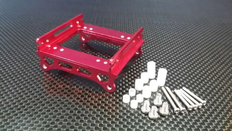 Kyosho Mini-Z Monster Aluminum Body Mount For Overland Body - 1 Set Red 1