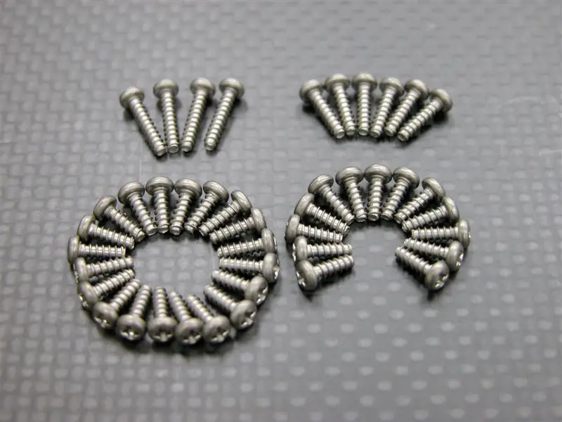 Kyosho Mini-Z Monster Titanium Full Screws Set (2X6pb-33Pcs, 2X8pb-6Pcs, 2X10pb-4Pcs) - 43Pcs Set 1