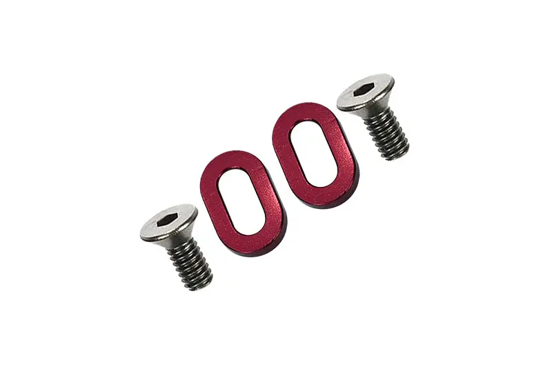 Kyosho Motorcycle Nsr500 Aluminum Oval Washer For Gear Box - 2Pcs Red 1