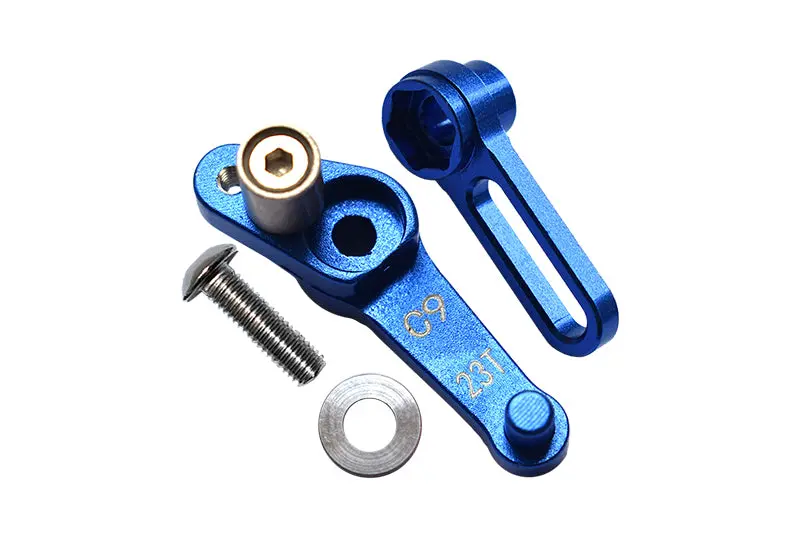 Kyosho Motorcycle Nsr500 Aluminum Servo Arm 23T (C9) & Steering Arm (C10) - 2Pc Set Blue 1
