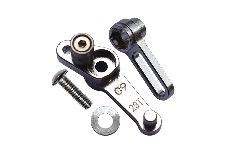 Kyosho Motorcycle Nsr500 Aluminum Servo Arm 23T (C9) & Steering Arm (C10) - 2Pc Set Silver 1