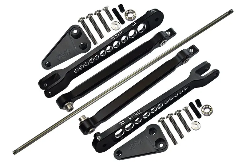 Losi 1/10 Hammer Rey U4-Los03030 Aluminum 7075-T6 Rear Anti Swing Rod & Stabilizer Bar - 23Pc Set Black 1