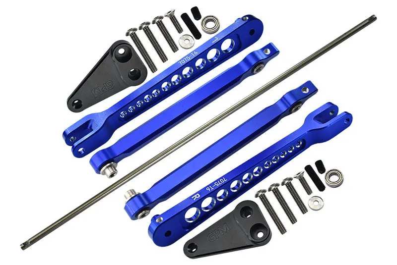 Losi 1/10 Hammer Rey U4-Los03030 Aluminum 7075-T6 Rear Anti Swing Rod & Stabilizer Bar - 23Pc Set Blue 1
