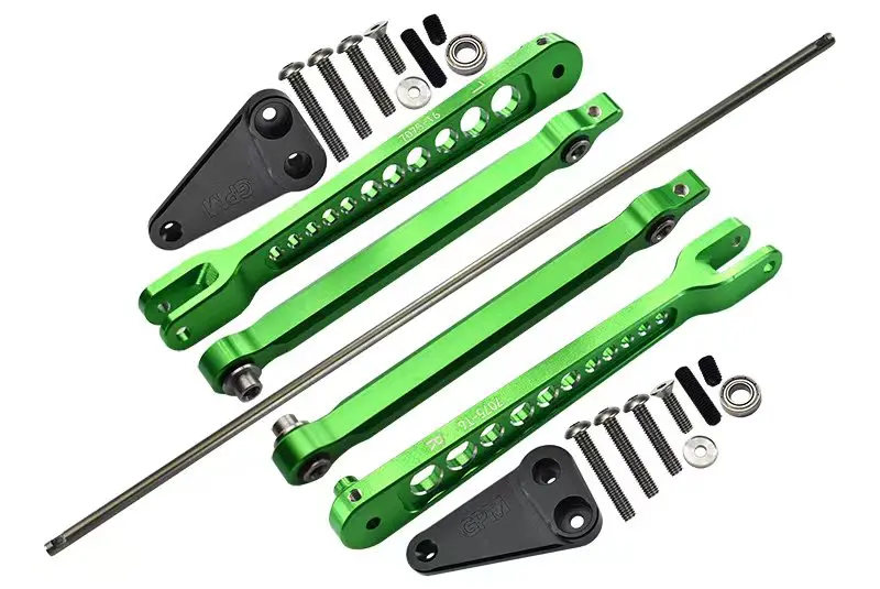 Losi 1/10 Hammer Rey U4-Los03030 Aluminum 7075-T6 Rear Anti Swing Rod & Stabilizer Bar - 23Pc Set Green 1