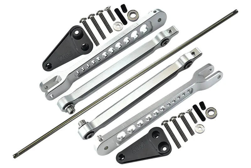 Losi 1/10 Hammer Rey U4-Los03030 Aluminum 7075-T6 Rear Anti Swing Rod & Stabilizer Bar - 23Pc Set Silver 1