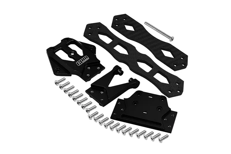 Losi 1/10 Lasernut U4 Tenacity Los03028 Aluminium Alloy + Carbon Fiber Sub Chassis - 32Pc Set Black 1