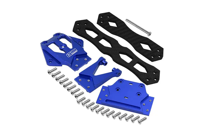 Losi 1/10 Lasernut U4 Tenacity Los03028 Aluminium Alloy + Carbon Fiber Sub Chassis - 32Pc Set Blue 1