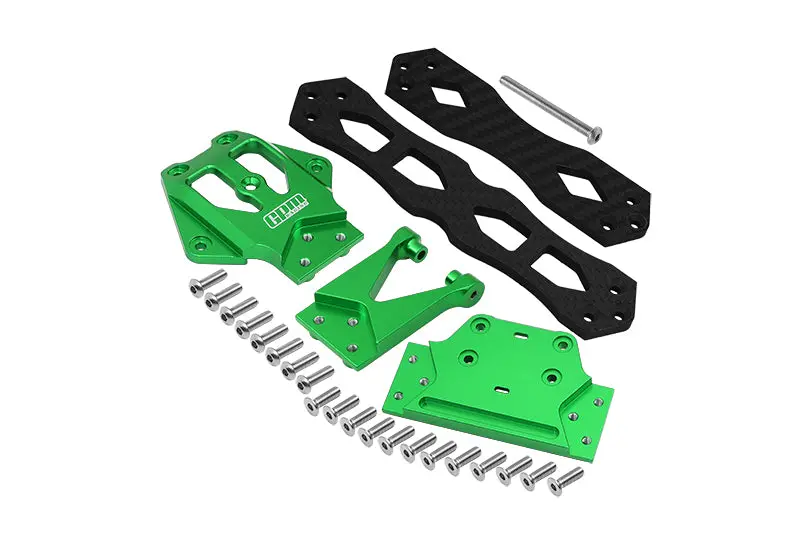 Losi 1/10 Lasernut U4 Tenacity Los03028 Aluminium Alloy + Carbon Fiber Sub Chassis - 32Pc Set Green 1