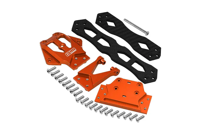Losi 1/10 Lasernut U4 Tenacity Los03028 Aluminium Alloy + Carbon Fiber Sub Chassis - 32Pc Set Orange 1