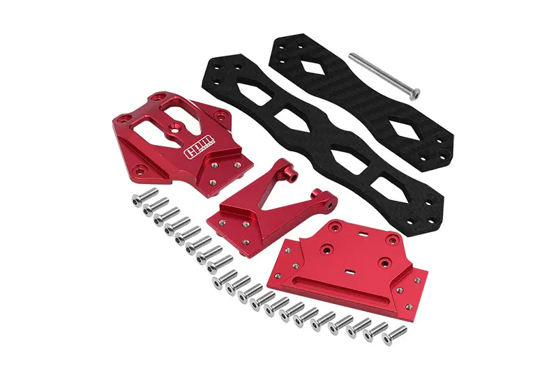 Losi 1/10 Lasernut U4 Tenacity Los03028 Aluminium Alloy + Carbon Fiber Sub Chassis - 32Pc Set Red 1