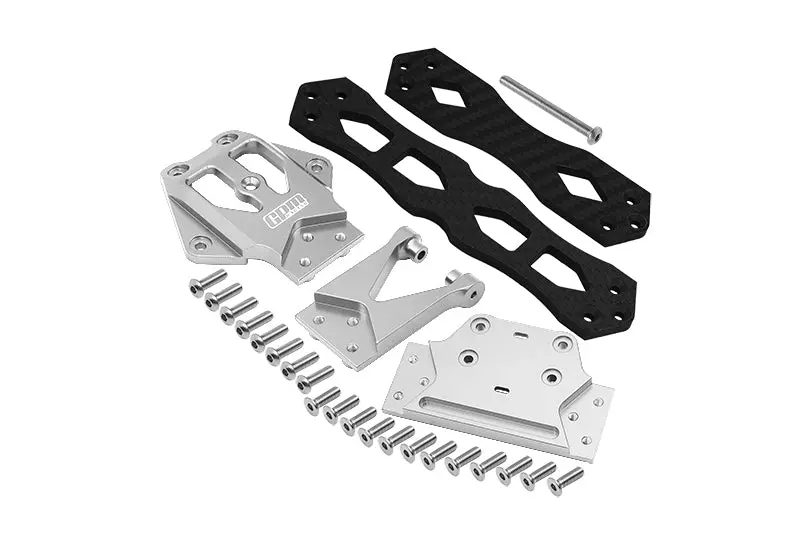 Losi 1/10 Lasernut U4 Tenacity Los03028 Aluminium Alloy + Carbon Fiber Sub Chassis - 32Pc Set Silver 1